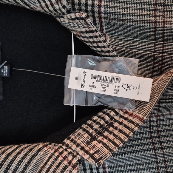 NWT Madewell Bonded Flannel Shirt-Jacket in Cohancy Plaid - Picture 10 of 13